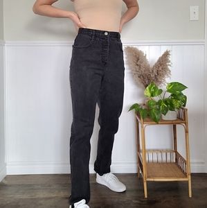 Vintage black washed high rise jeans